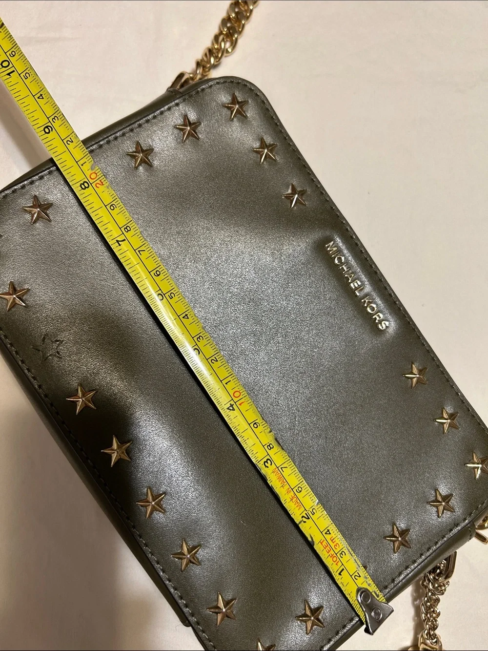 Michael Kors Black Star-Accent Crossbody Bag with Gold Chain